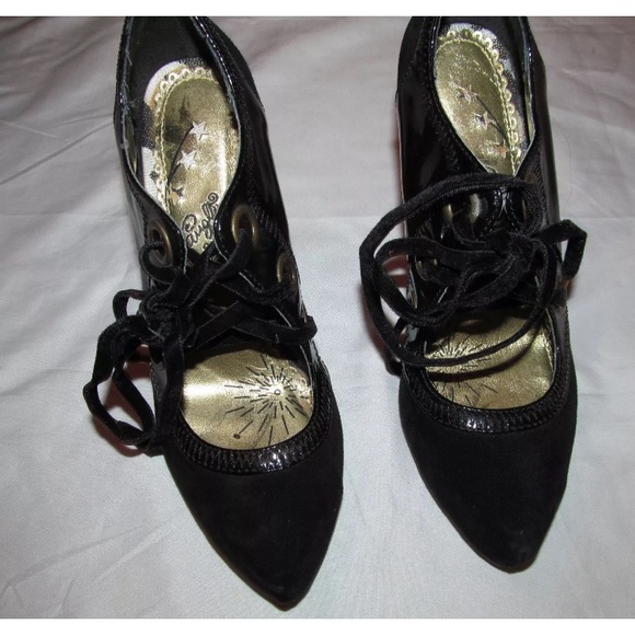 NAUGHTY MONKEY glitter red striped ankle shoes 6.5 - Picture 4 of 5